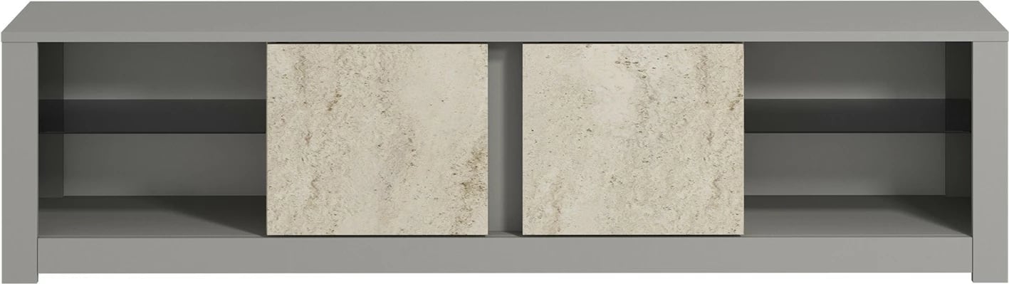 Komodë TV Skye Decor, ngjyrë gri, travertin, Aydos