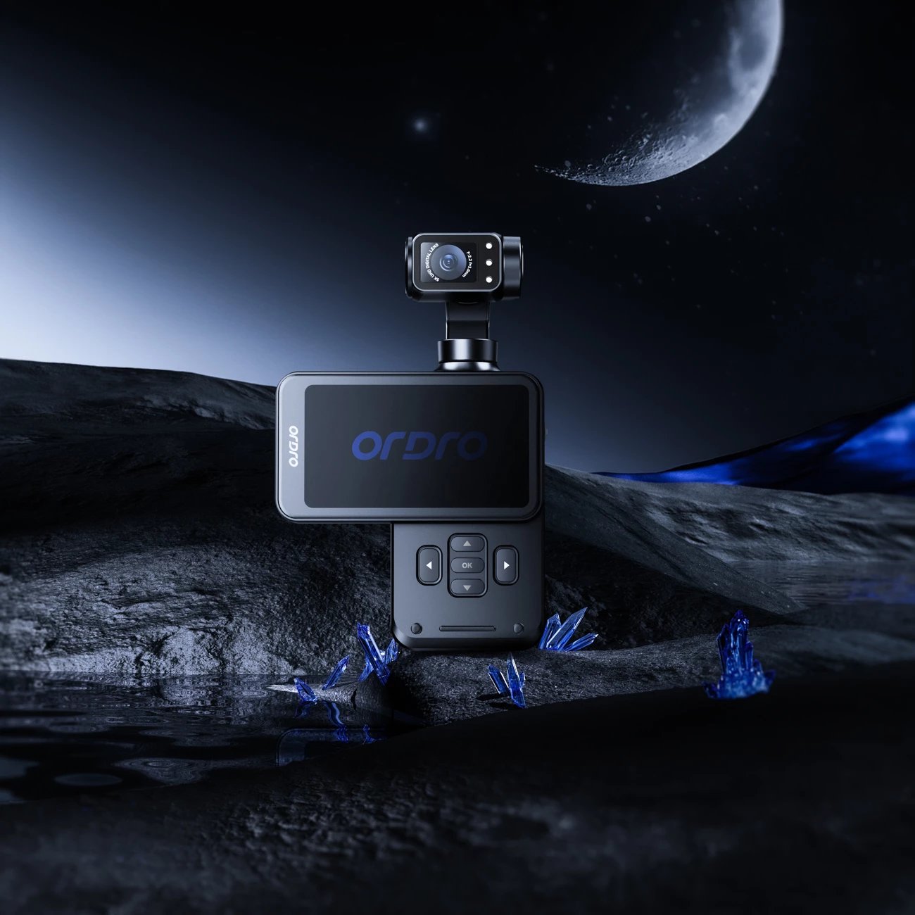 Kamerë xhepi Ordro Pocket M5 me gimbal 3-aksial, 5K, e zezë