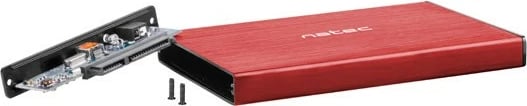 Kasë Natec Rhino Go, 2.5", për HDD/SSD, USB 3.0, Kuqe
