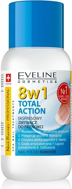 Heqës llaku për thonj Eveline Cosmetics Nail Therapy Professional Total Action 8w1 Express, 150ml