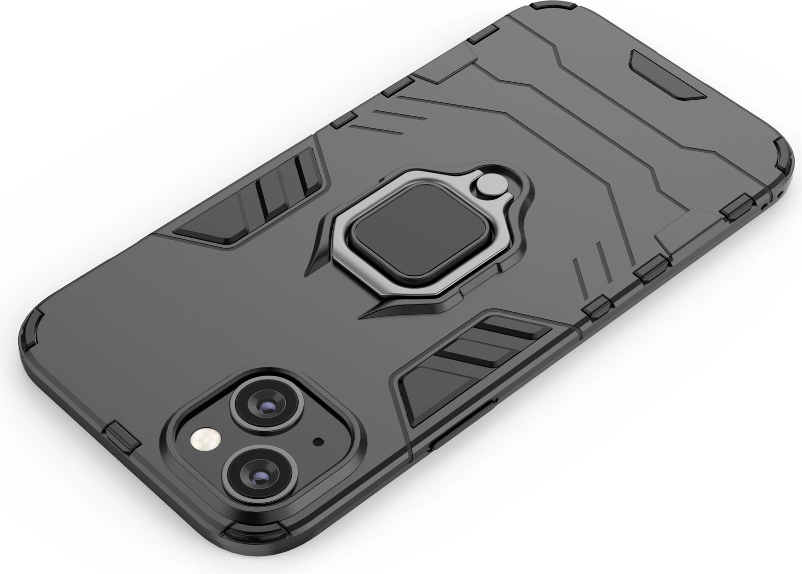 Mbështjellës Hurtel Ring Armor për iPhone 14 Pro Max, me unazë mbajtëse, e zezë