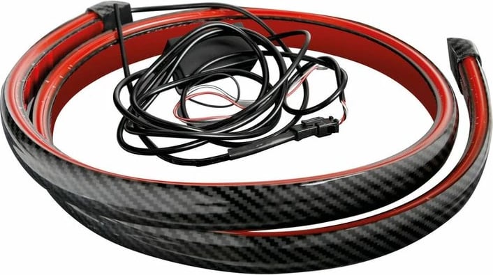 Shirit Led Spoiler Karboni I Kuq 120cm 12v