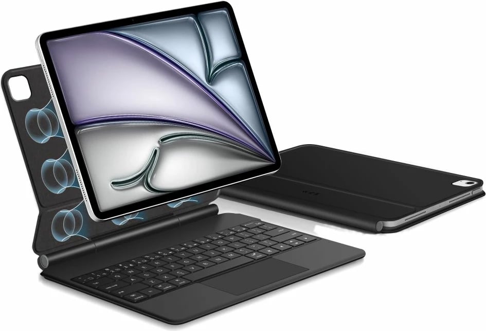 Mbështjellës me tastierë Tech-Protect Smartcase Magnetic për iPad Pro 12.9" 2020/2021/2022, iPad Air 13" 2024/2025, E zezë