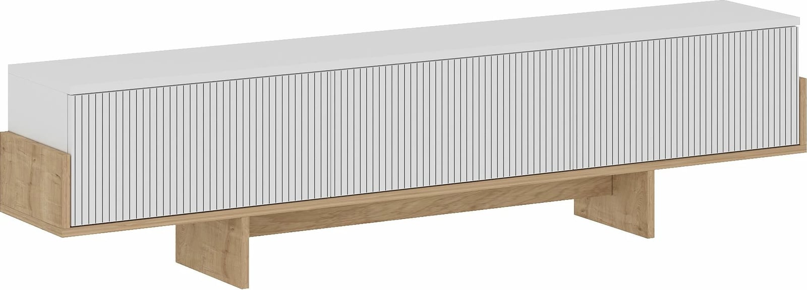 Komodë TV Skye Decor, e bardhë, lisi Sapphire