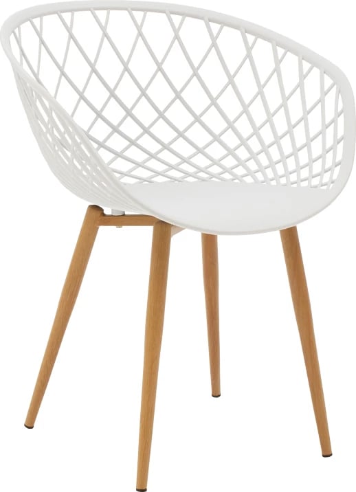 Set tavoline me karrige Ezra-Natali, ngjyrë natyrale-bardhë, 80x80x76cm