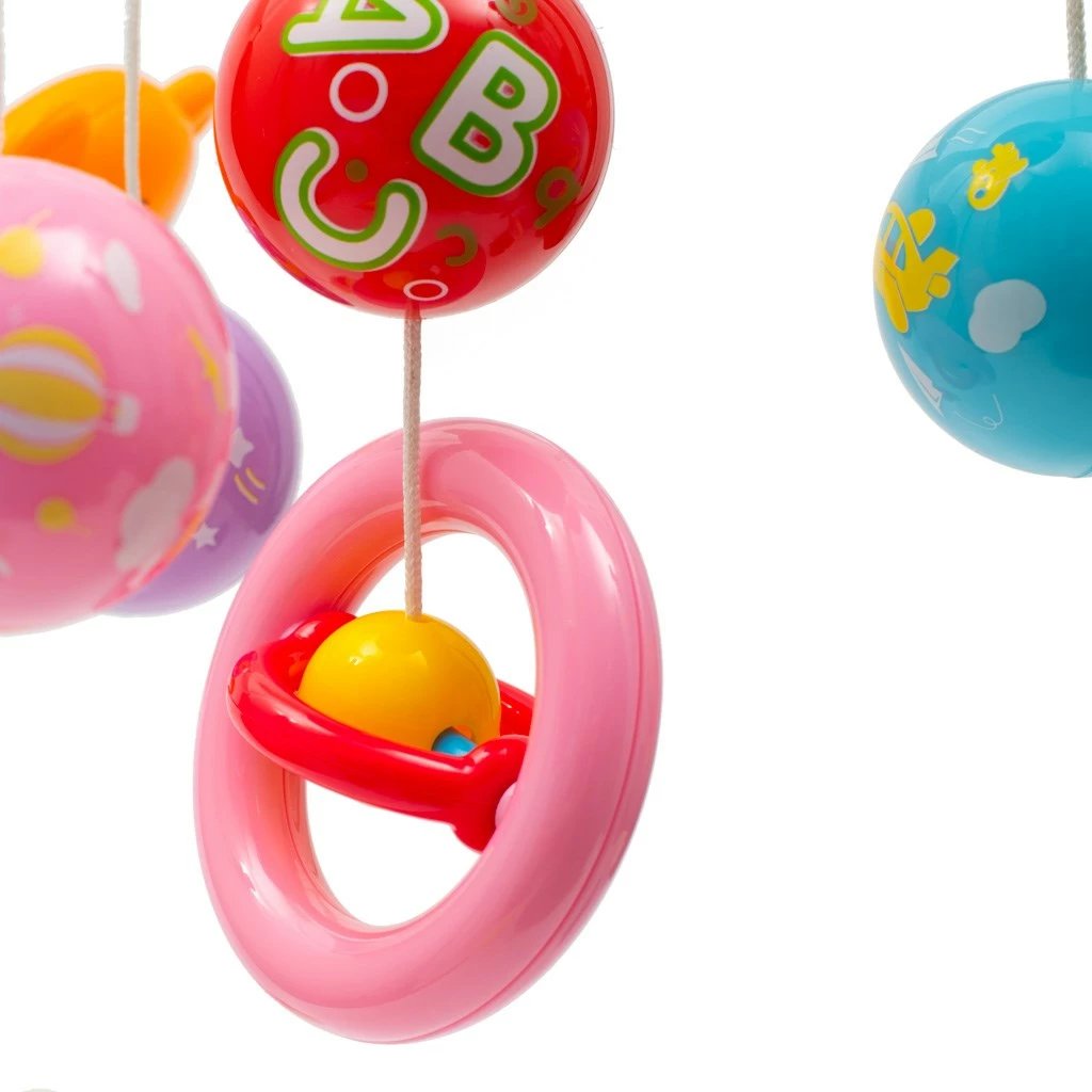 Karusel për krevat, Baby Mix, me projektor drite, 3 melodi dhe tinguj natyre, volum i rregullueshëm, kuqe