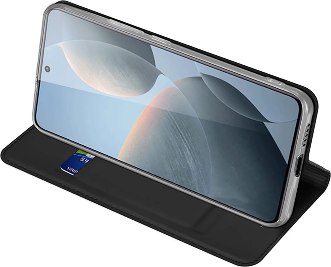 Mbështjellës Dux Ducis Skin Pro për Xiaomi Poco X6 Pro 5G/Redmi K70E, me kapak, xhep për kartela, e zezë