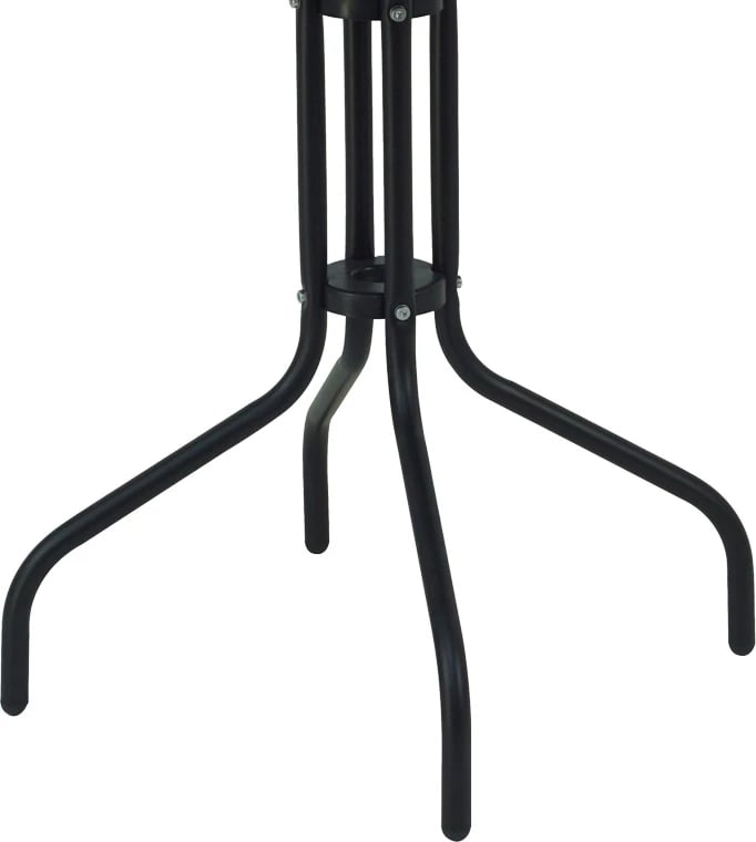 Tavolinë me karrige për terasë Vergo-Obbi, metal i zi, Φ60x70cm