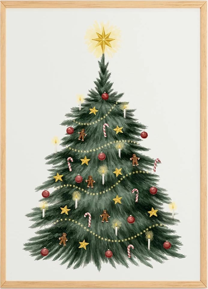 Pikturë dekorative me kornizë, shumëngjyrëshe, Wallity, Nwyearsngmdl83, 33x48cm