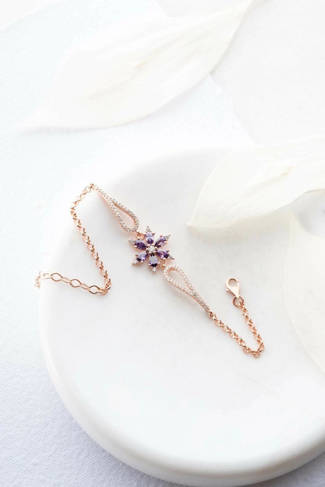 Byzylyk argjendi Jumeon, ngjyrë rozë e artë dhe vjollcë, NRZ999116