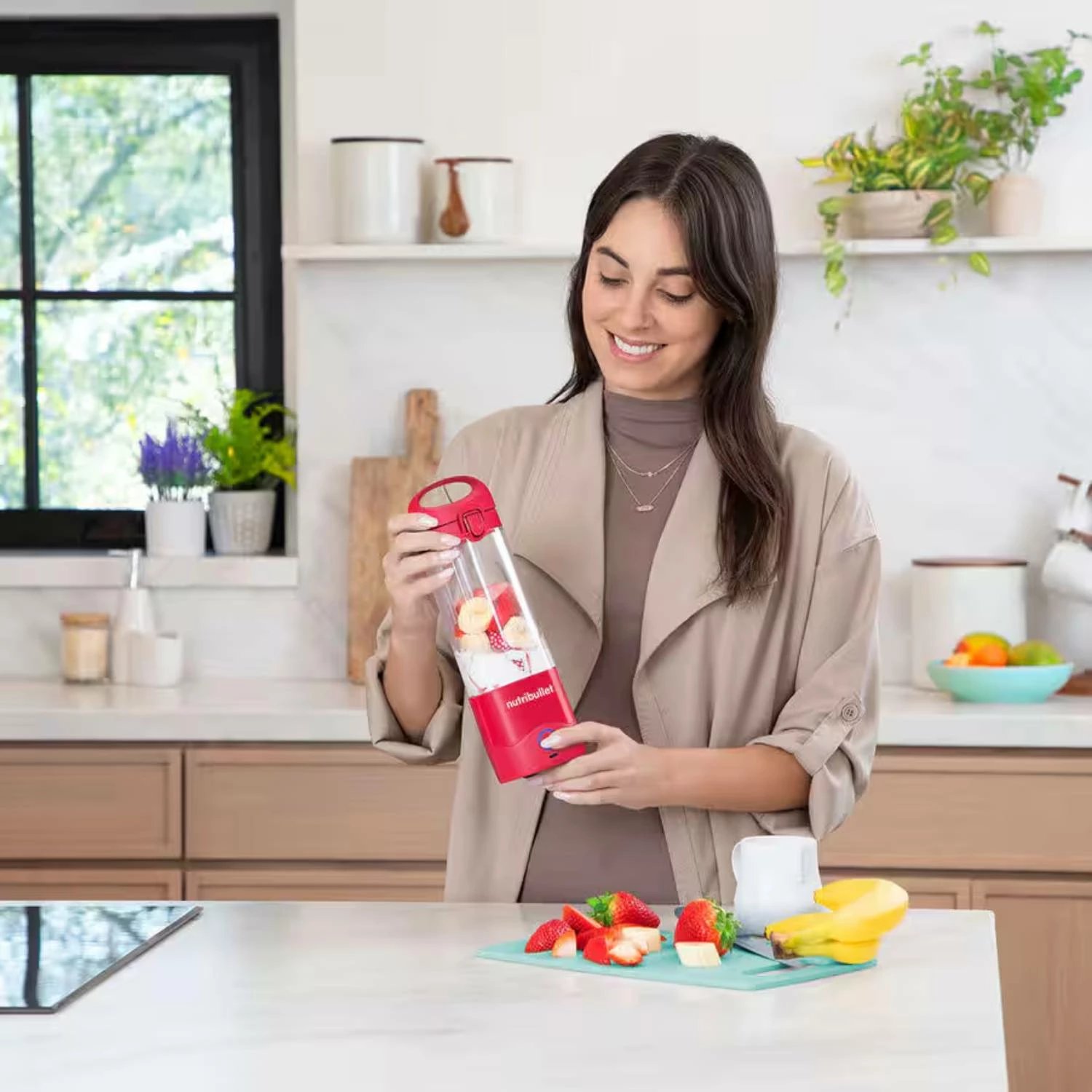 Blender portativ, NutriBullet, NBP003MA, 2000mAh 475ml, Magenta