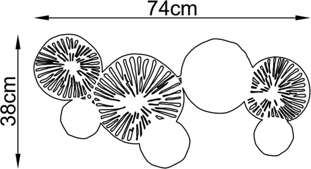 Aksesor dekorativ metalik për mur, Wallity, Samuray, shumëngjyrësh, 74x38cm