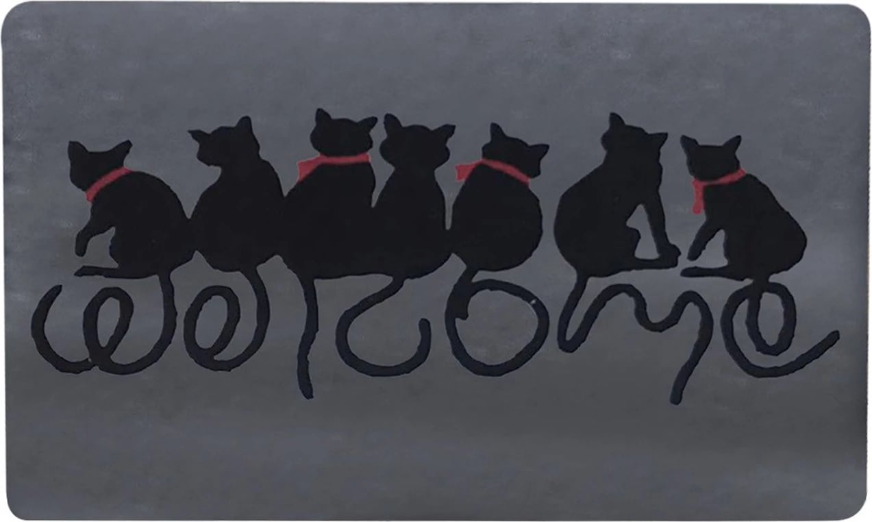 Tapet PVC për derë, dizajn me mace, shumëngjyrësh, 40x60cm