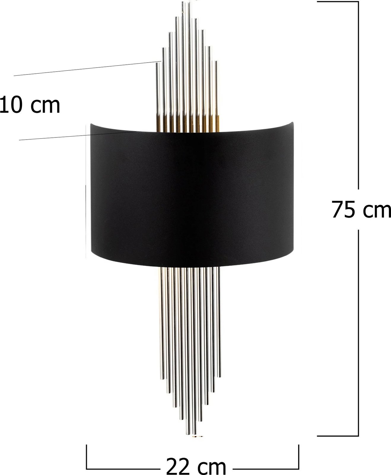 Llambë muri Opviq, 618 - A, ngjyrë e zezë dhe argjendtë