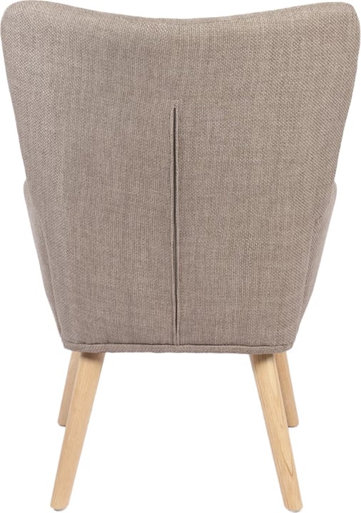 Fotel Gerlina, material gri-bezhë, këmbë ngjyrë natyrale, 71x64x94cm