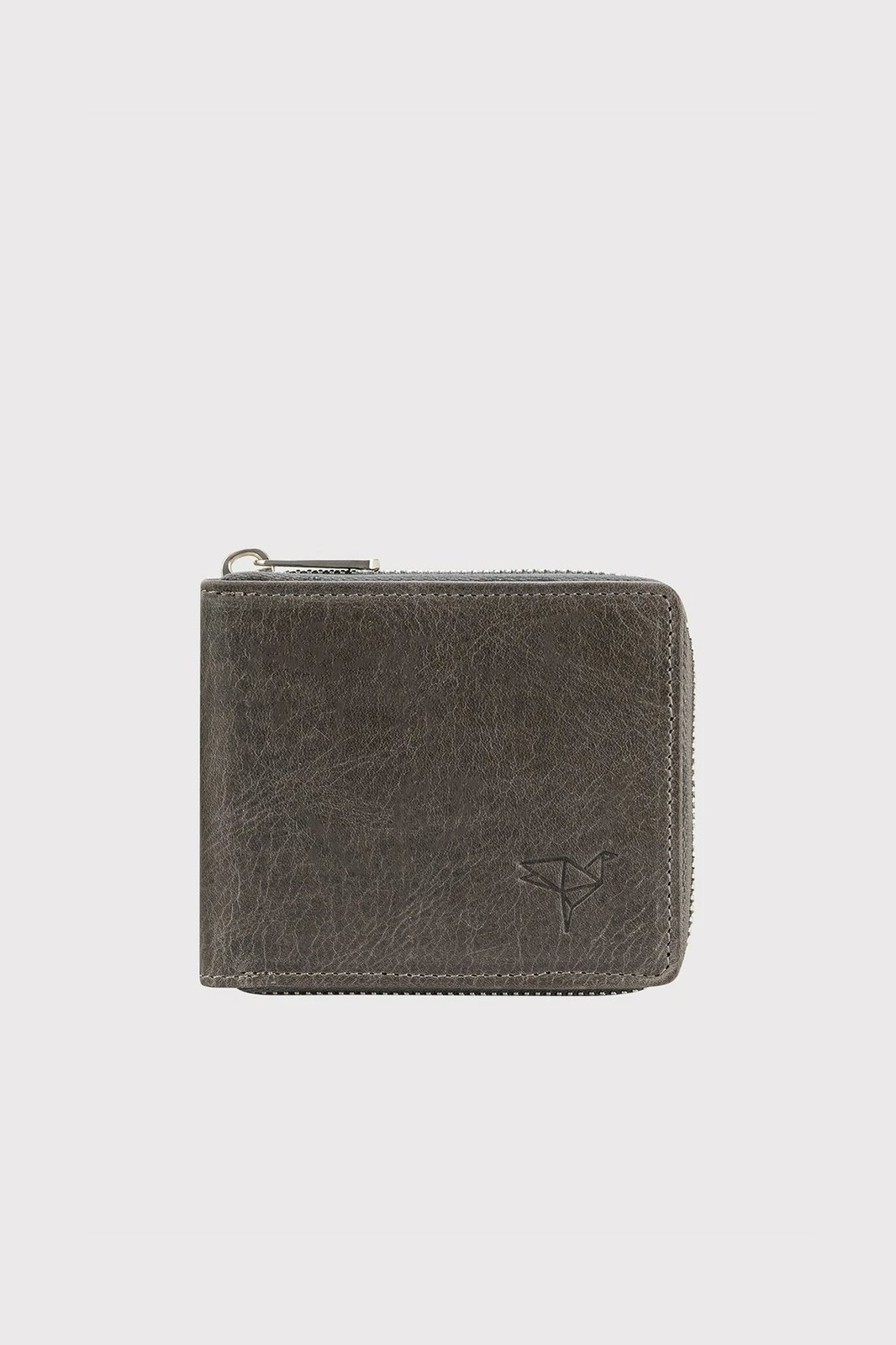 Portofol uniseks, lëkurë natyrale, ngjyrë gri, Zoozie Bags, Carole, 11x2x9 cm