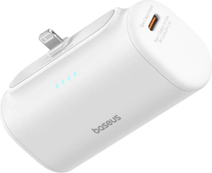 Powerbank Baseus Compact IP 5000mAh 20W, Bardhë
