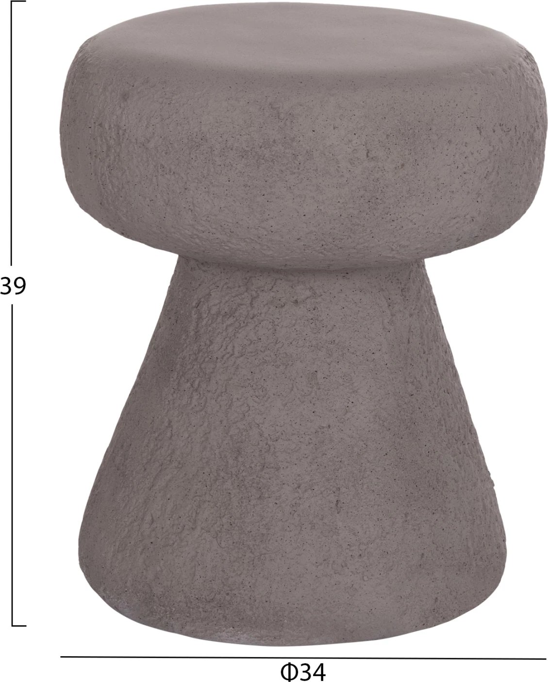 Karrige për bar e rrumbullakët INTERON, fibër-cement, gri, FH18171.03, 34x39cm