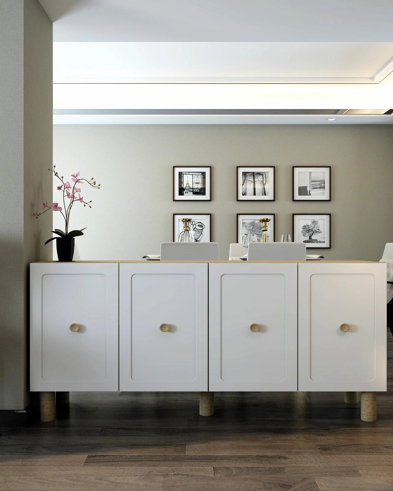 Konsol Skye Decor, Rosalinda KB150, ngjyrë lis safir dhe e bardhë