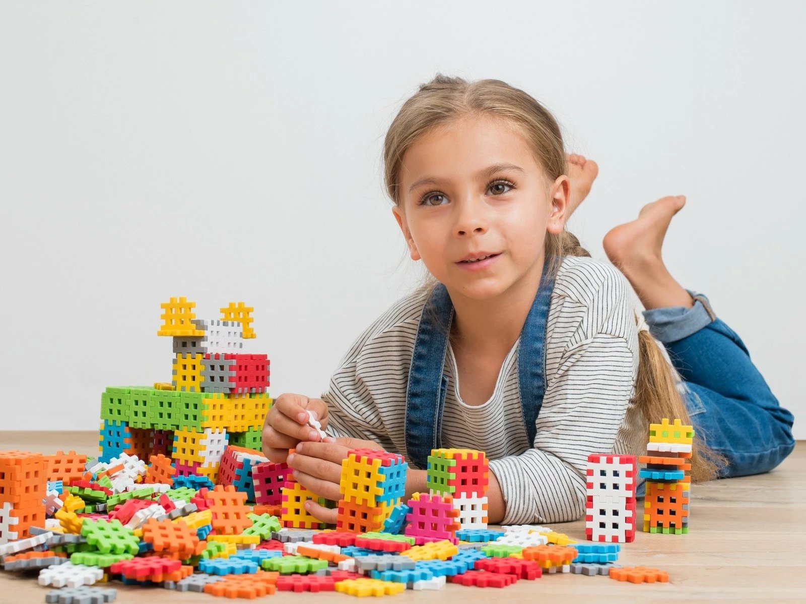 Blloqe ndërtimi Mini Waffle Marioinex 500 copë, shumëngjyrëshe