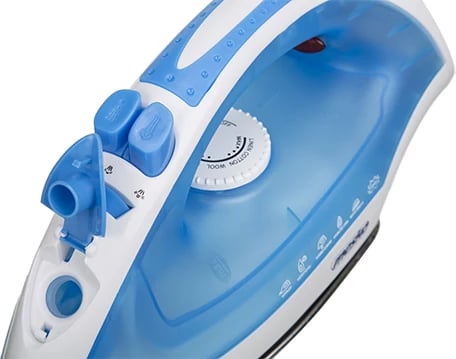 Hekur me avull, Adler, MS 5023, 2200 W, shollë çeliku inox, blu e bardhë