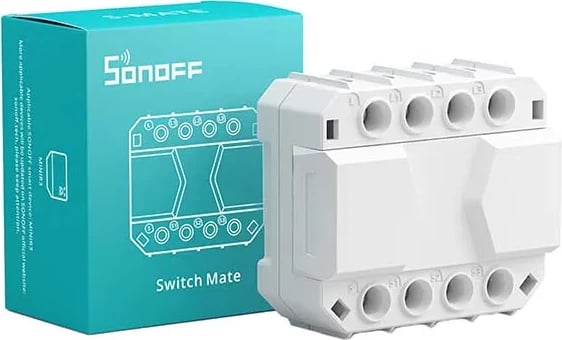 Switch i mençur Sonoff S-MATE, për kontroll smart me eWeLink, i bardhë