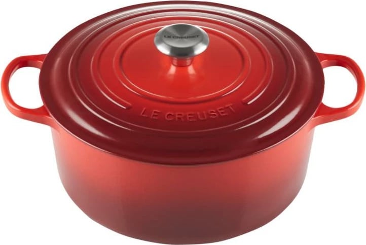 Tenxhere gize për pjekje Le Creuset Signature Roaster 21177200602430, rrumbullake 20 cm, e kuqe qershie