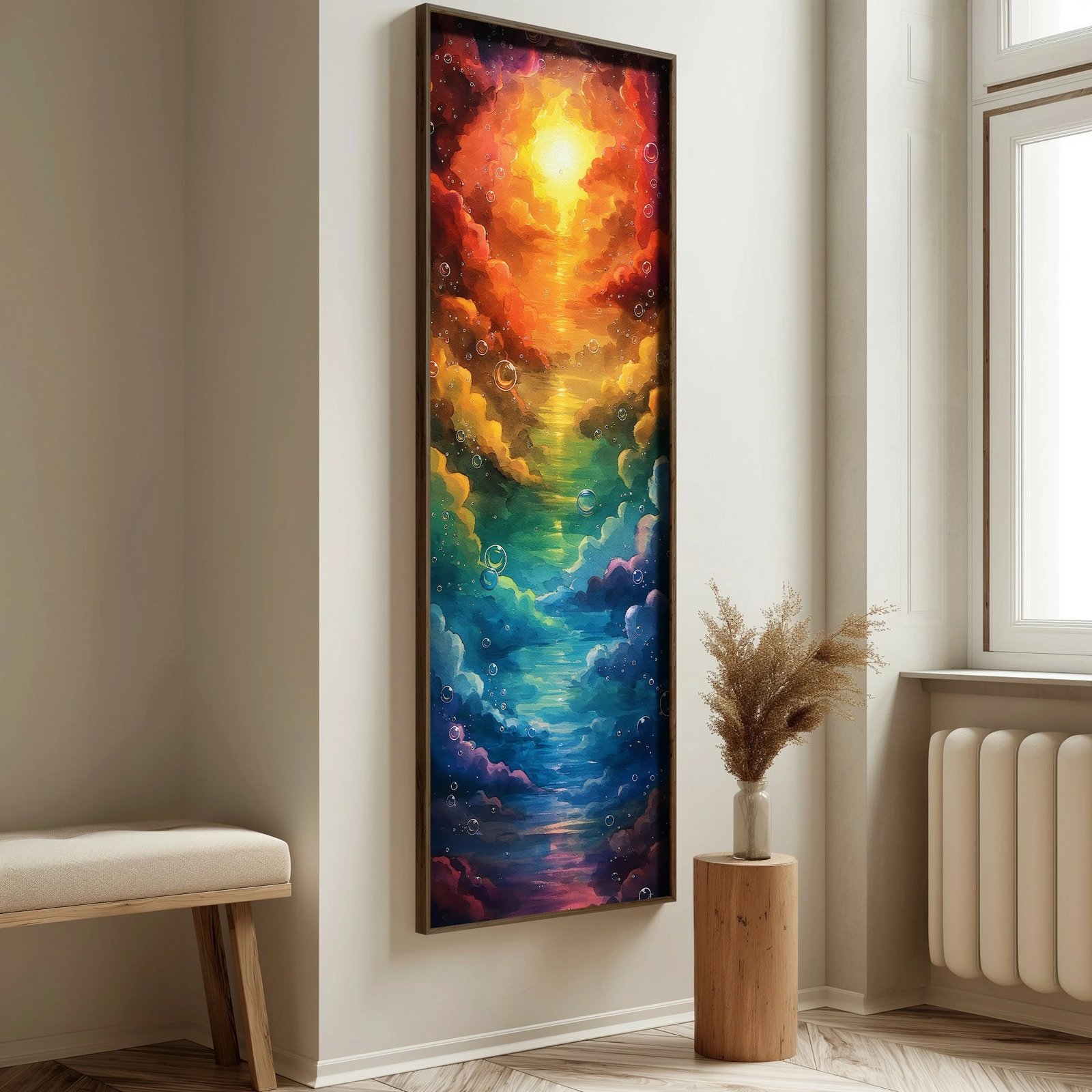 Pikturë dekorative me kornizë MDF, shumëngjyrëshe, Wallity LONG029-S/120-40, 40x120cm