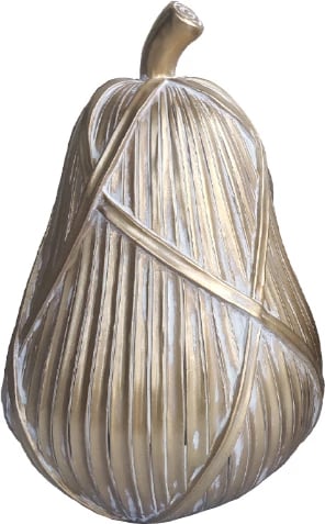 Dekor dardhë prej polirezine, ngjyrë ari, 12x12x18cm