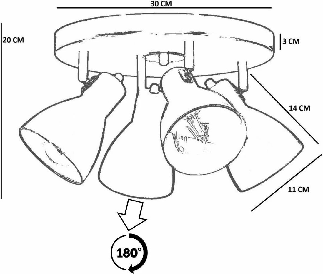 Llambë tavani Opviq, ngjyrë ari, 4 vende, 8996-4
