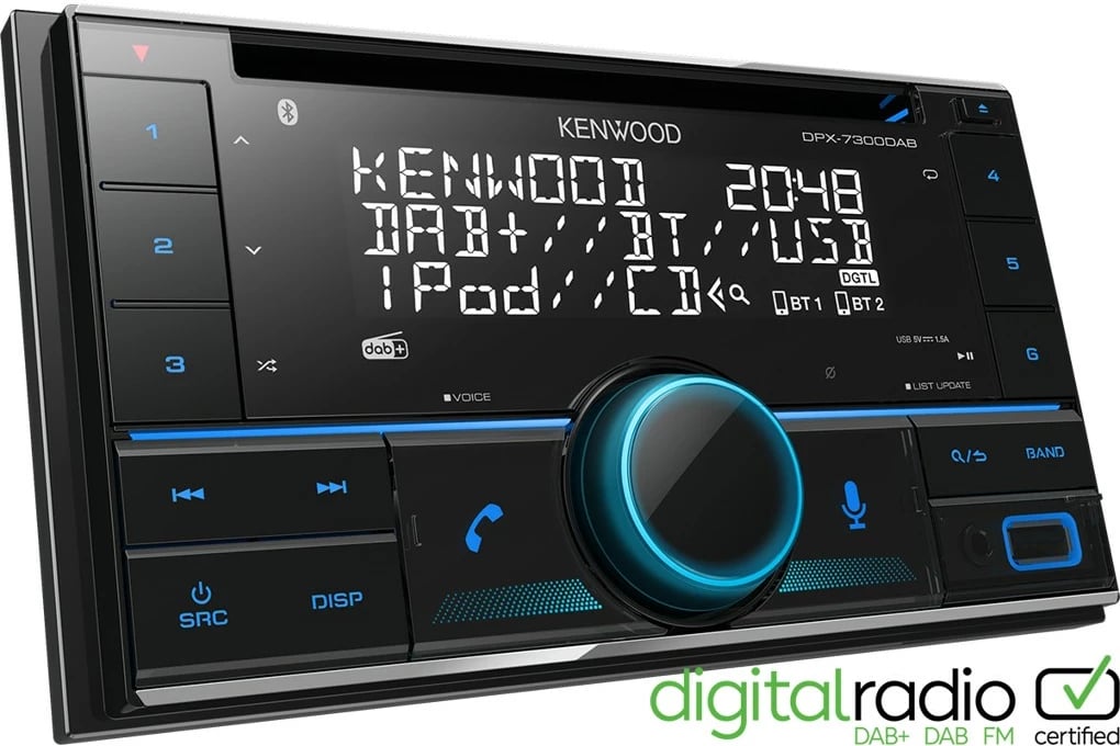 Radio makine Kenwood DPX-7300DAB, 2 DIN, Bluetooth, DAB+, CD, USB, E zezë