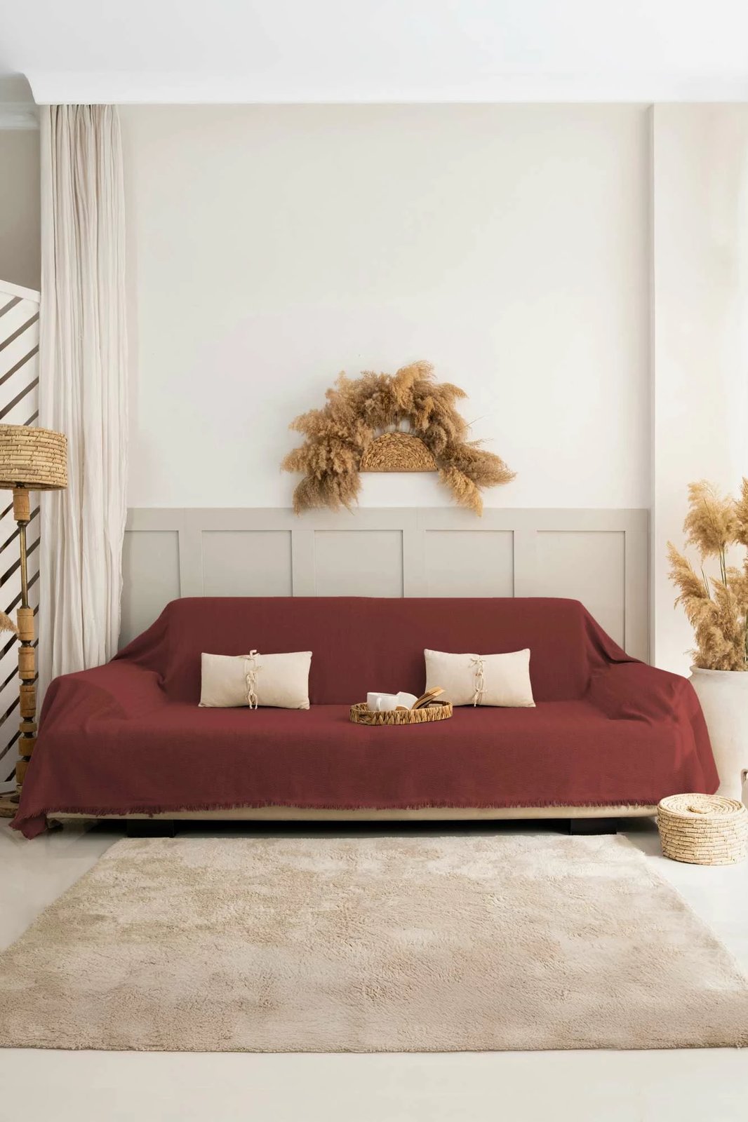 Mbulesë divani L'essentiel, ngjyrë e kuqe kafe, Rio