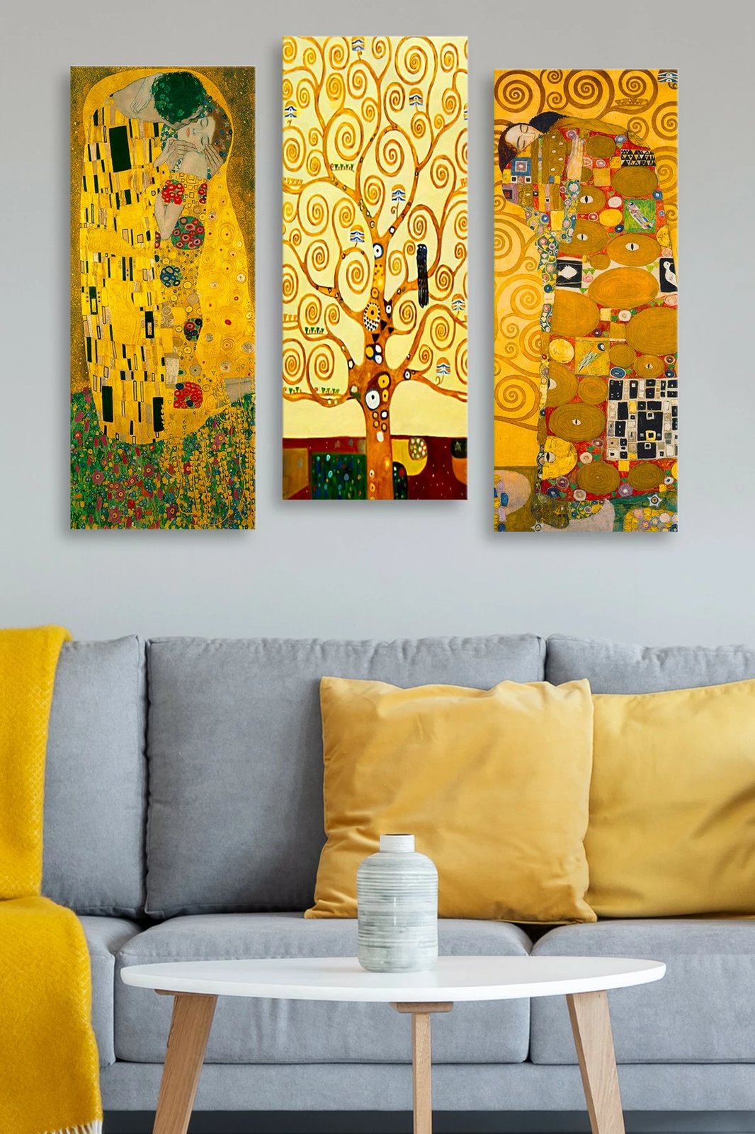 Pikturë dekorative MDF, 3 copë, Wallity, Gustav Klimt, MDF0067