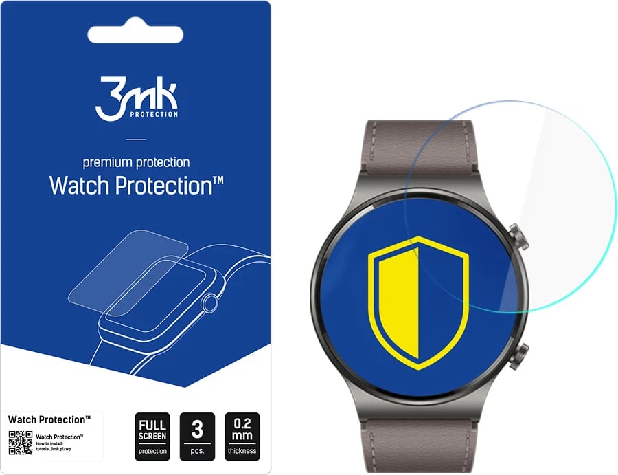 Mbrojtës ekrani për orë Huawei Watch GT 2 Pro, 3mk Protection Watch Protection FlexibleGlass Lite, set 3 copë
