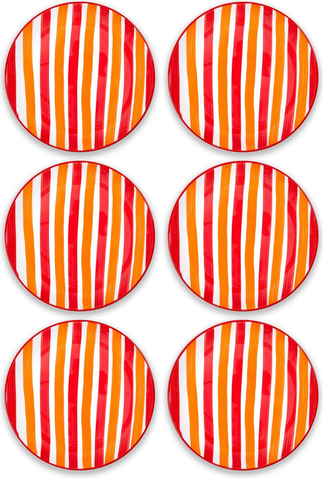 Set pjatash ëmbëlsirash qeramike (6 copë), Hermia, JOY0001, portokalli