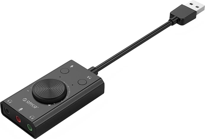 Kartë zanore e jashtme Orico SC2, USB-A, 3 porta audio, e zezë