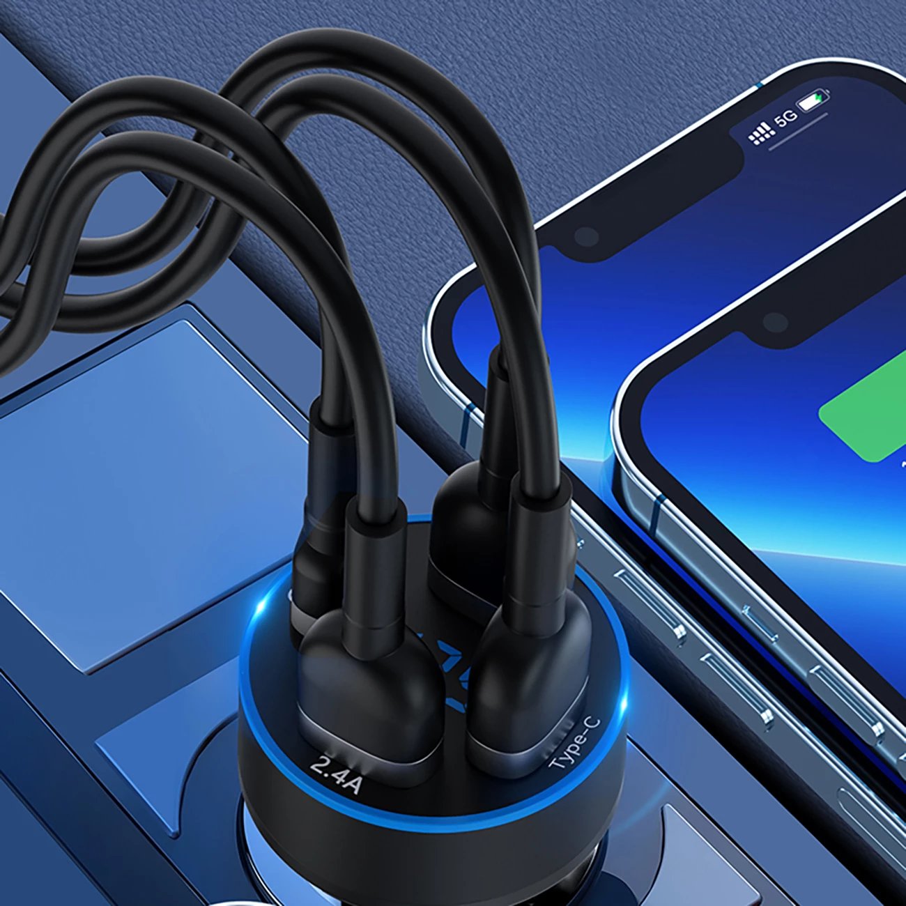 Karikues veture Wozinsky WDCCB, 50W, 2xUSB-C / 2xUSB-A, me ekran, i zi
