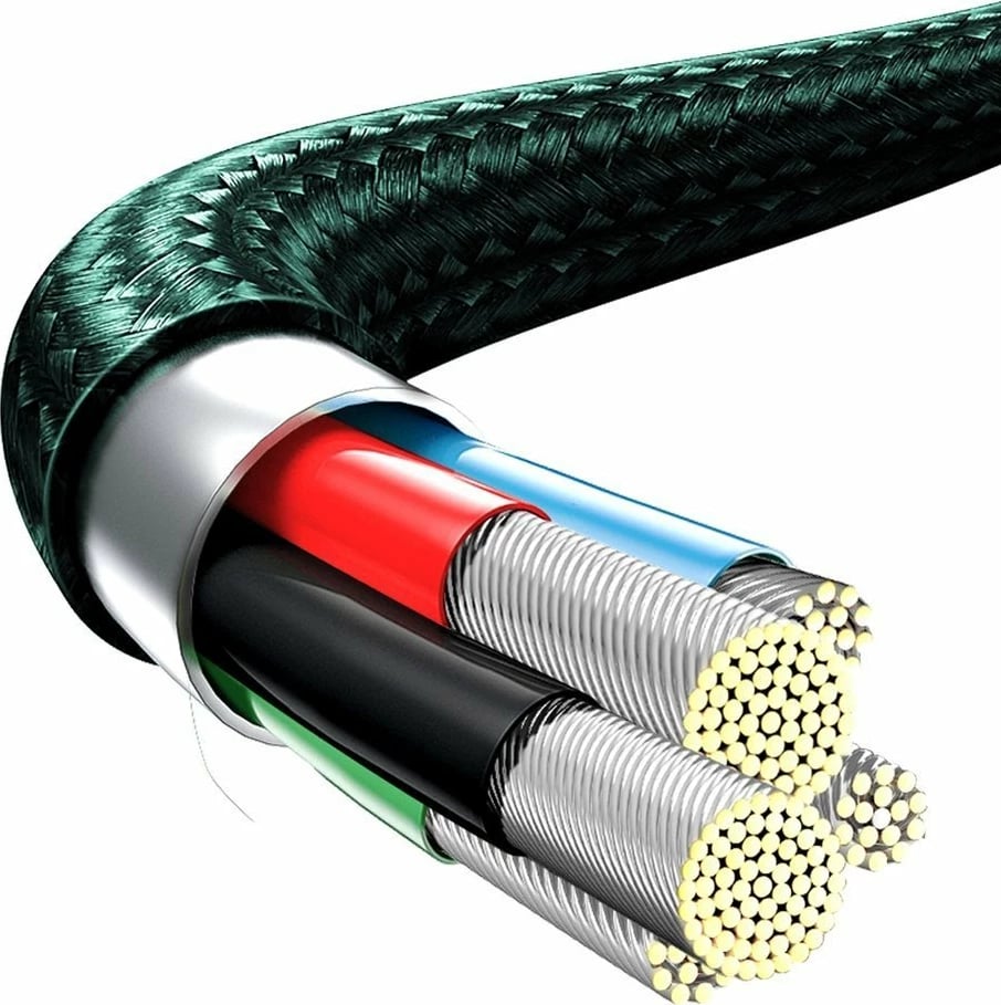 Kabllo 3-në-1 Baseus Rapid Series CAMLT-SC06, 1.5m, 20W, USB-C/Lightning/micro USB, e gjelbër Kabllo 3-në-1 Baseus Rapid Series CAMLT-SC06, 1.5m, 20W, USB-C/Lightning/micro USB, e gjelbër