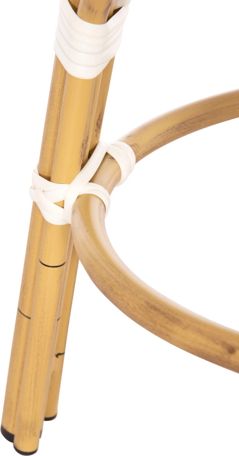 Karrige për bar, alumini, pamje bambuje, CHINO FH6285.03, tekstilene bardhë-e zezë, Φ36x46Hcm