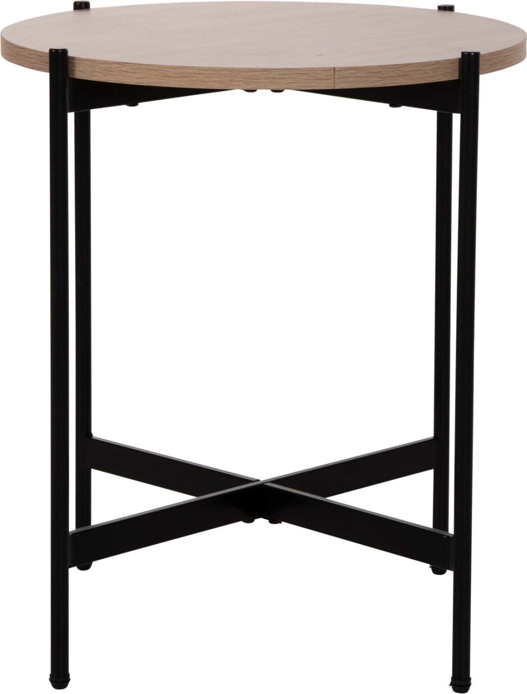 Tavolinë anësore FH9589.03 MDF SONOMA-Bazë metalike e zezë Φ50x55Hcm