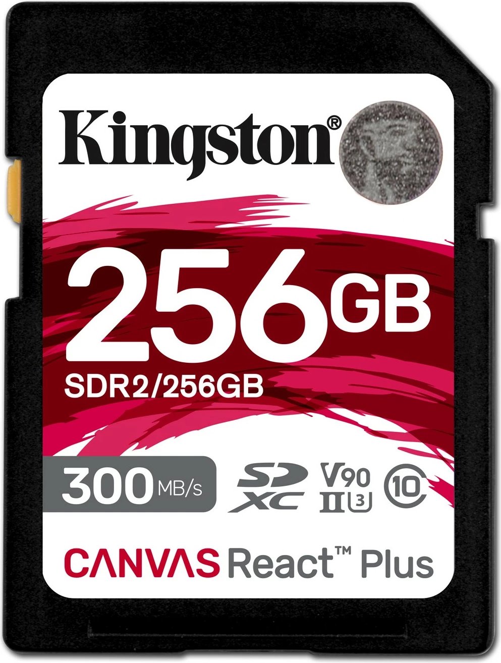 Kartelë SD Kingston Canvas React Plus 256GB, UHS-II, 300R/260W, e zezë