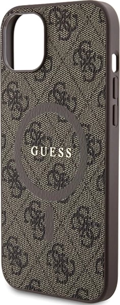 Mbështjellës Guess 4G Collection Leather Metal Logo MagSafe për iPhone 13/14/15, Kafe Mbështjellës Guess 4G Collection Leather Metal Logo MagSafe për iPhone 13/14/15, Kafe