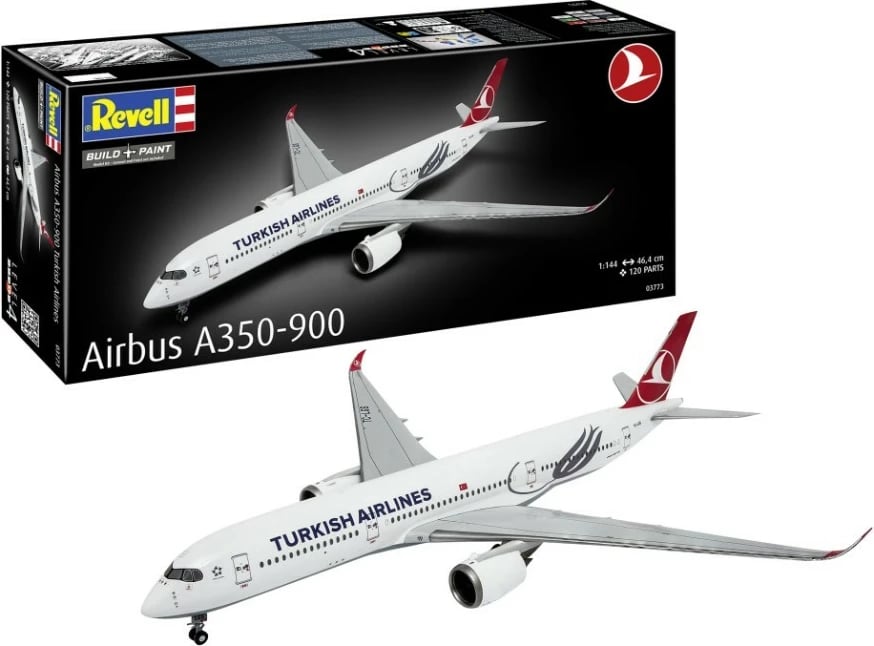 Model plastik avion Revell Airbus A350-900 Turkish Airlines, 1:144, 120 pjesë Model plastik avion Revell Airbus A350-900 Turkish Airlines, 1:144, 120 pjesë