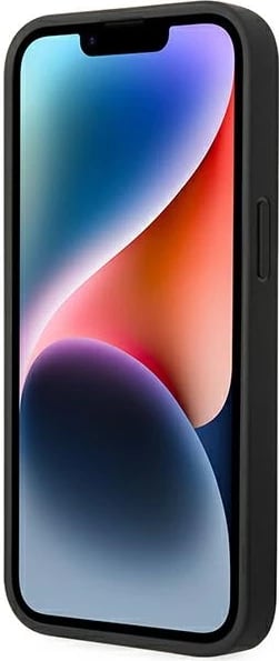 Mbështjellës BMW Leather Carbon për iPhone 14 6.1", i zi