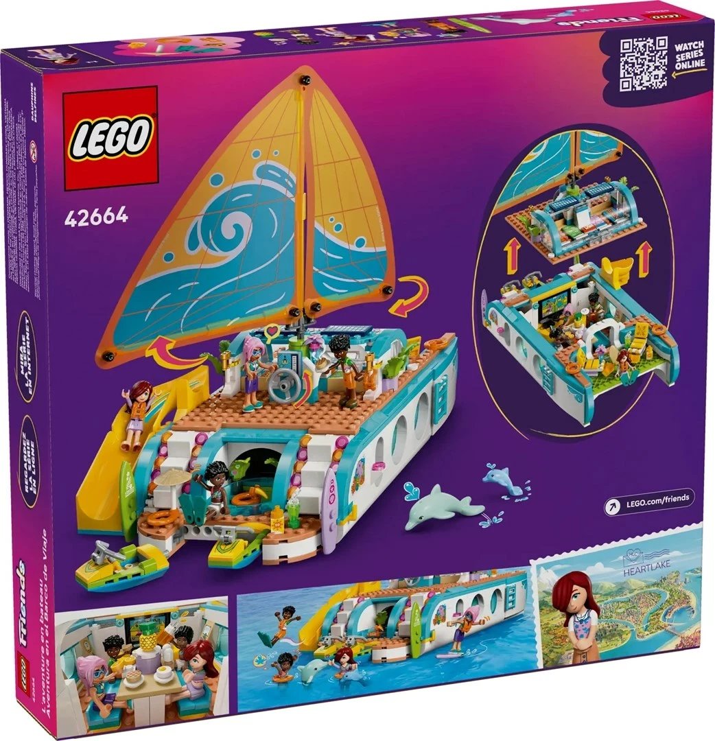 Set LEGO Friends Travel Boat Adventure 42664, 685 pjesë, me 4 minifigura