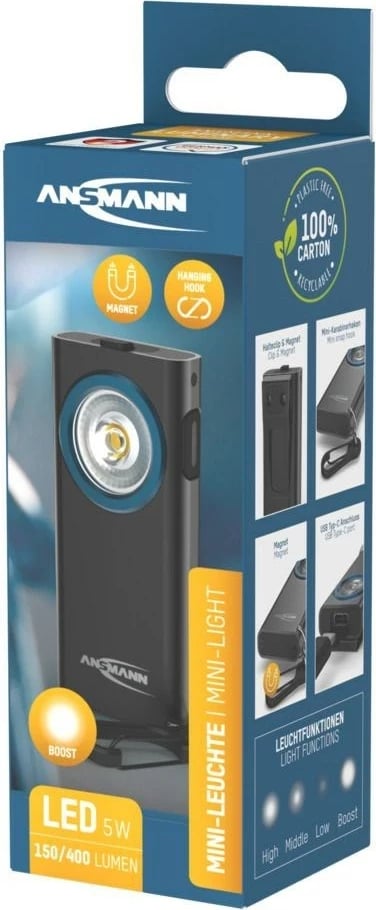 Dritë çelësi ANSMANN ML400R, LED, 300 mAh, e zezë