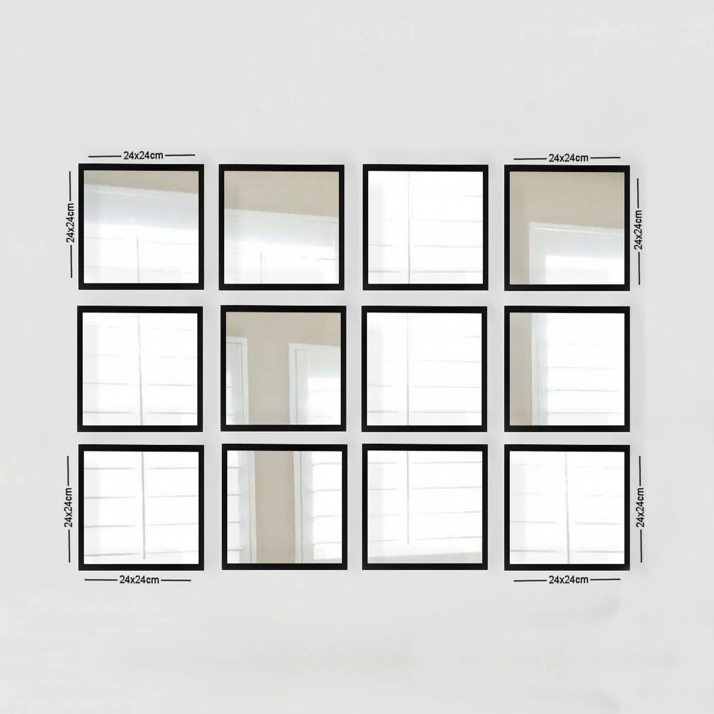 Set pasqyrash dekorative (12 copë), Wallity, SETAYNA_063