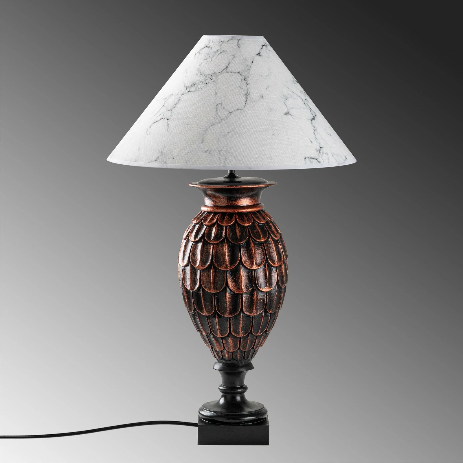 Llambë tavoline Opviq, ELEGANZE-5302, kafe dhe e bardhë
