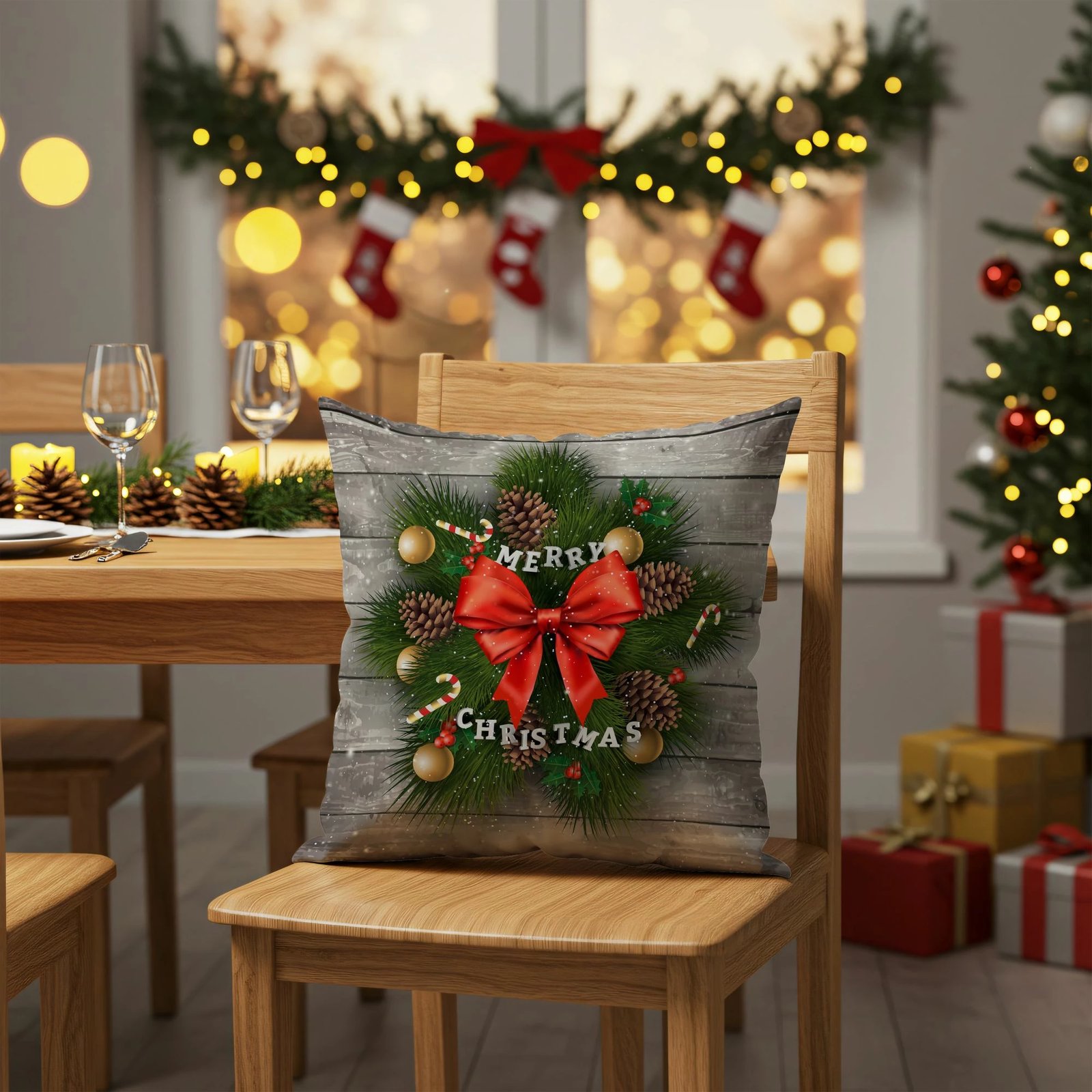 Set mbulesash jastëku për festat, shumëngjyrëshe, Evila Originals, PLW-NWYR26, 43x43cm (2 copë)