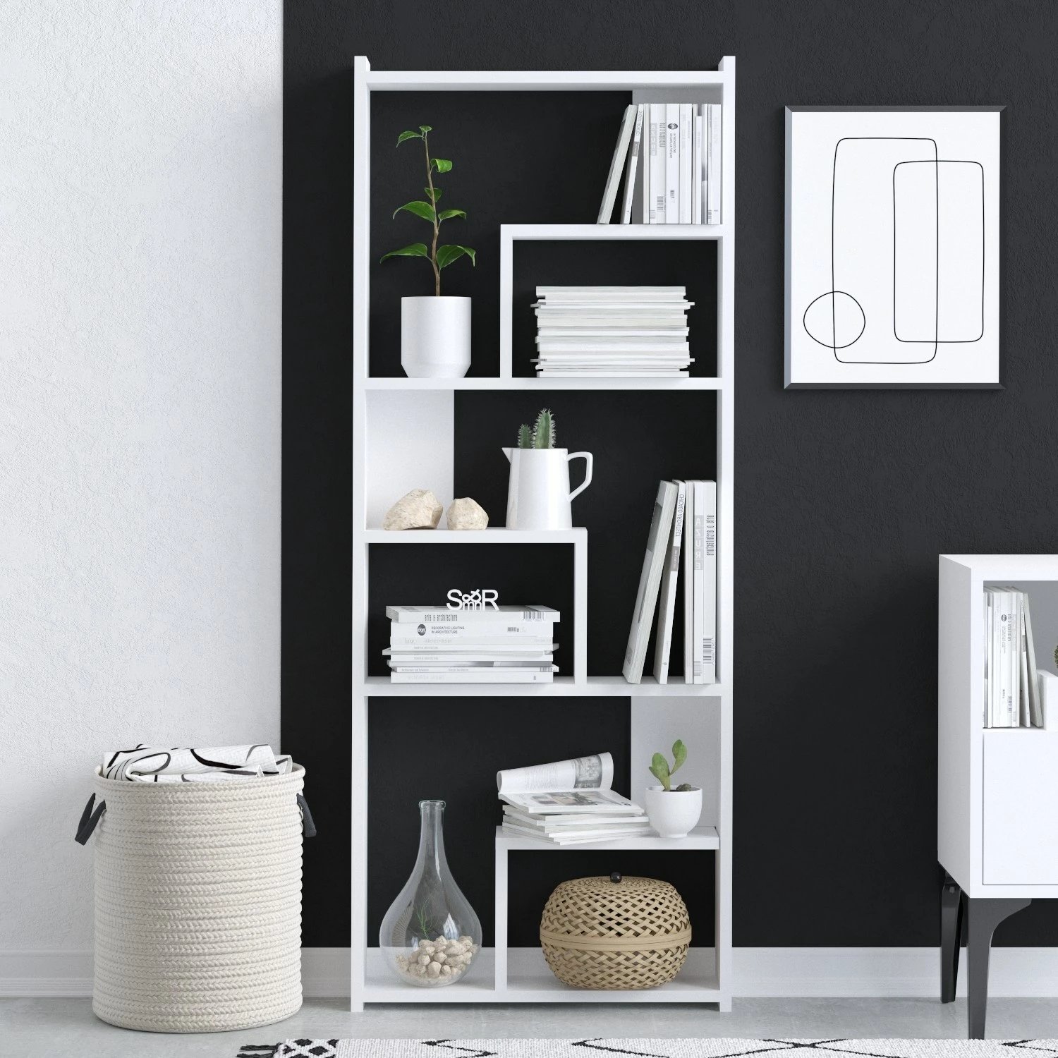 Raft librash Hanah Home, Prins, ngjyrë e bardhë